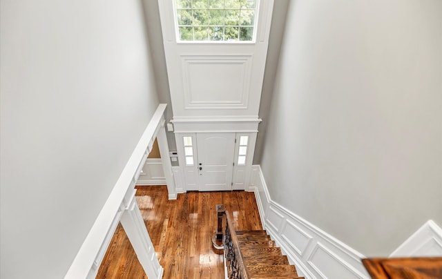 entryway featuring dark wood-type flooring