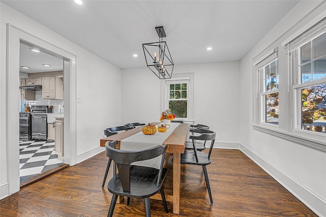 dining room featuring dark hardwood / wood-style floors