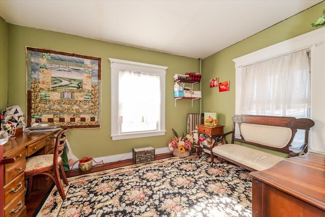 game room featuring hardwood / wood-style floors