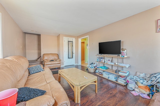 living room featuring hardwood / wood-style floors