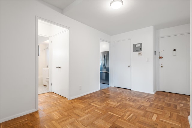 empty room featuring light parquet flooring