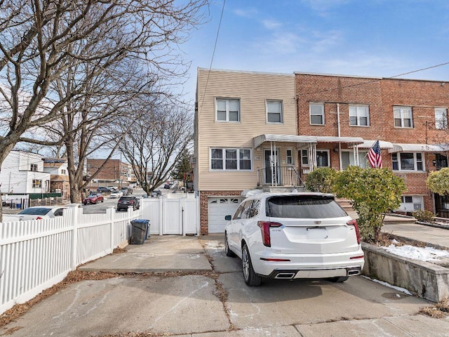 view of property featuring a garage