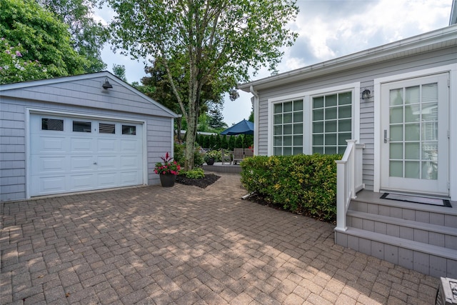 view of garage