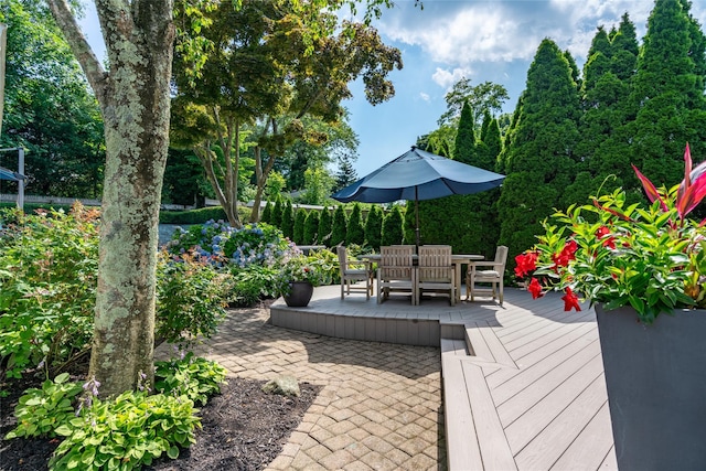 view of patio / terrace featuring a deck