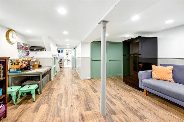 interior space featuring light hardwood / wood-style floors