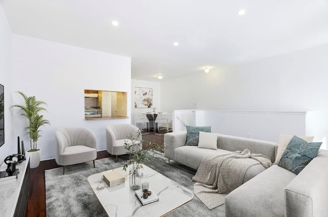 living room featuring hardwood / wood-style floors