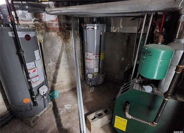 utility room with water heater