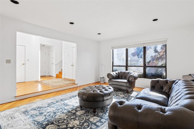 living room featuring hardwood / wood-style floors