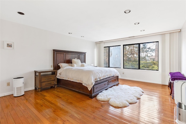 bedroom featuring light hardwood / wood-style flooring