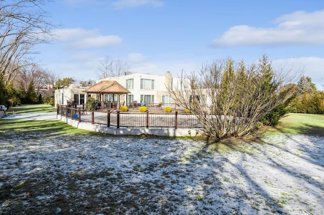 exterior space with a gazebo