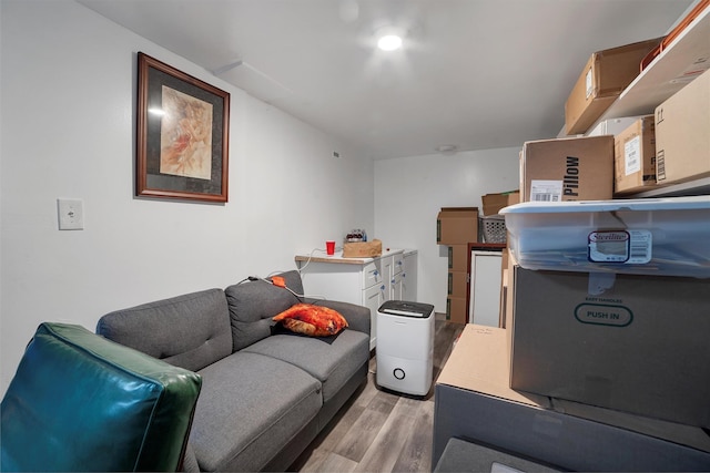 interior space with light hardwood / wood-style flooring