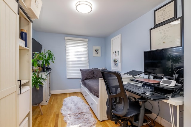 bedroom featuring light hardwood / wood-style floors