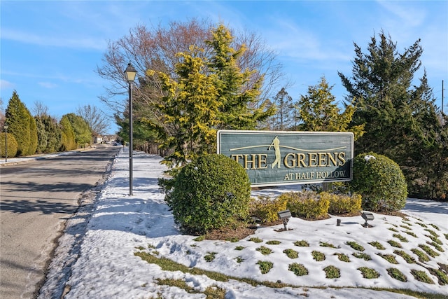 view of community sign