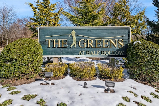 view of community sign