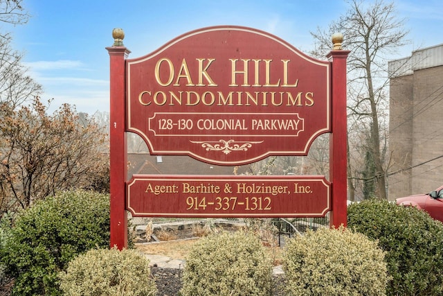 view of community sign