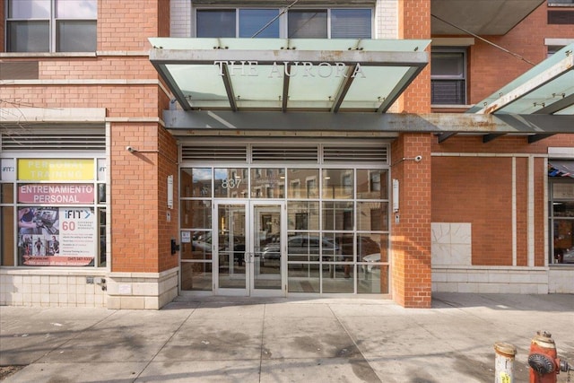 property entrance with french doors