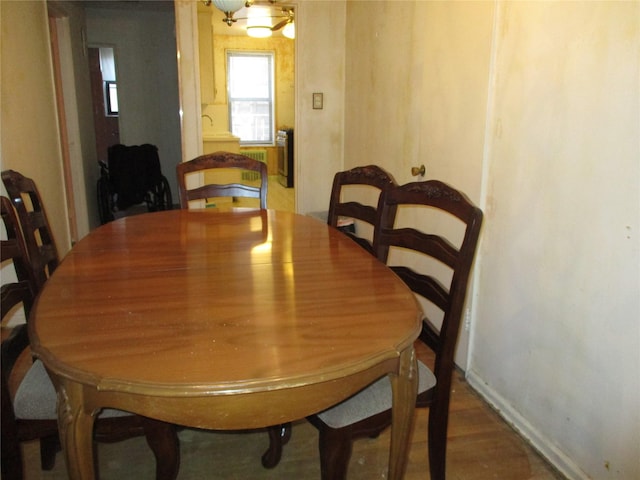 dining area featuring hardwood / wood-style flooring