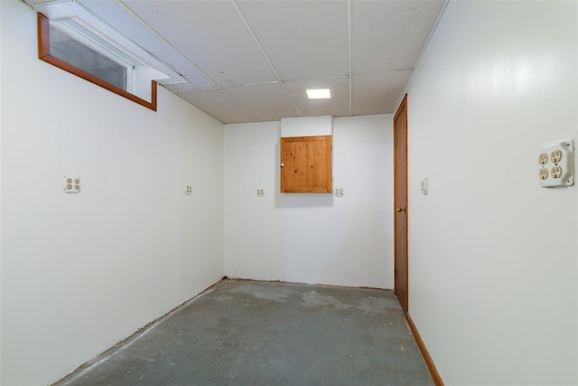 basement with a drop ceiling