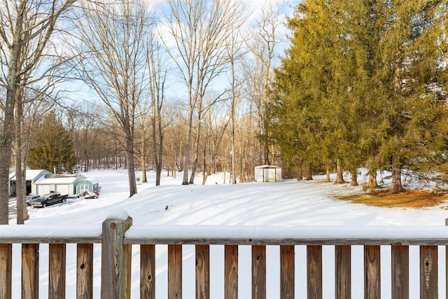 view of snowy yard