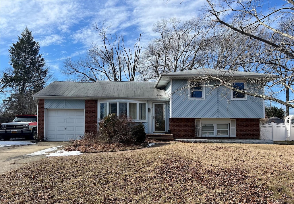 tri-level home with a garage