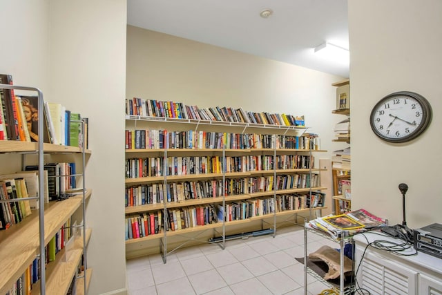 home office featuring light tile patterned floors