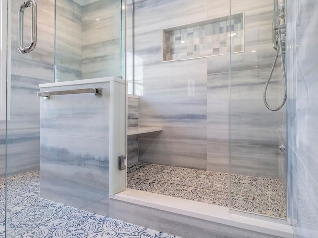 155 Pinewood Rd, Cutchogue, NY 11935 - bathroom featuring tile patterned floors and a stall shower