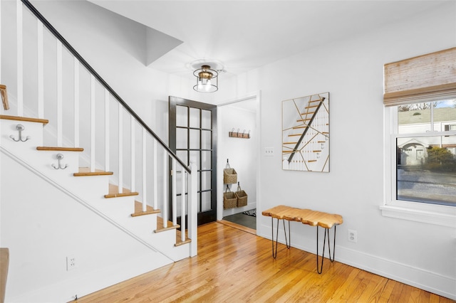 foyer with light wood-type flooring