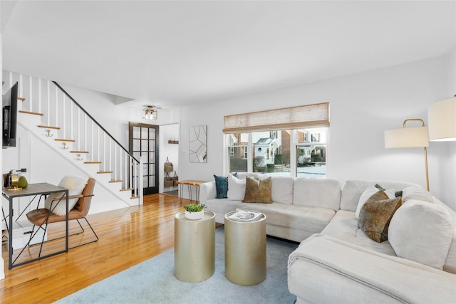 living room featuring wood-type flooring