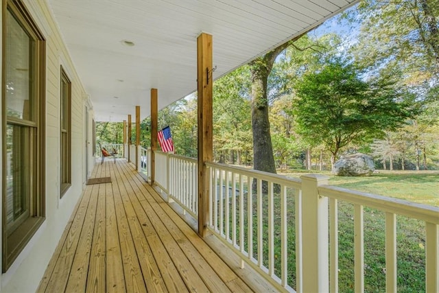 deck with a porch