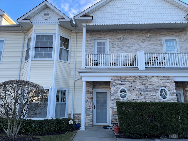 exterior space with a balcony