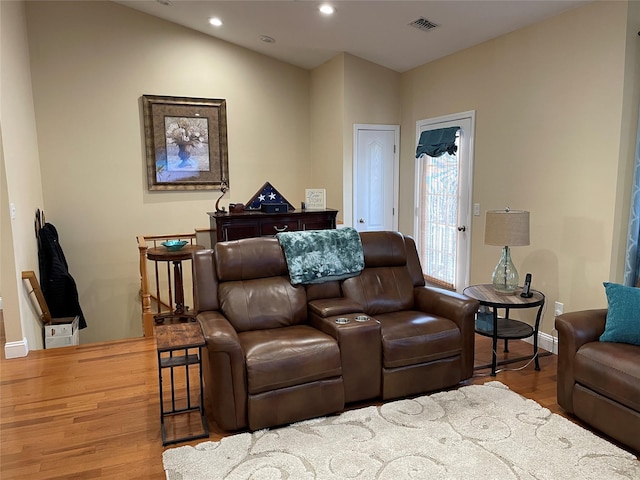 living room featuring hardwood / wood-style floors