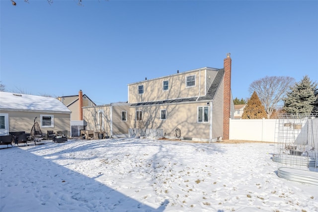 view of snow covered property