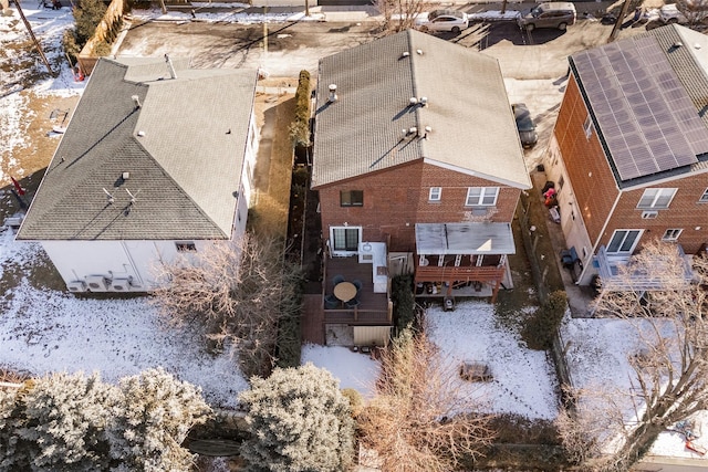 view of snowy aerial view