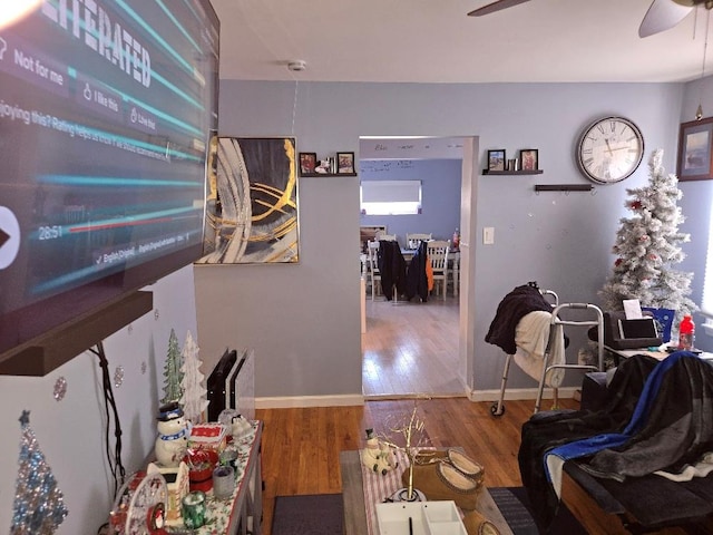 interior space with hardwood / wood-style flooring