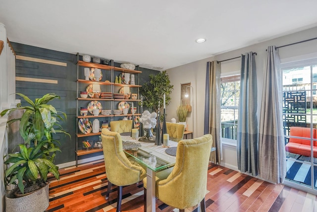 dining room with hardwood / wood-style flooring