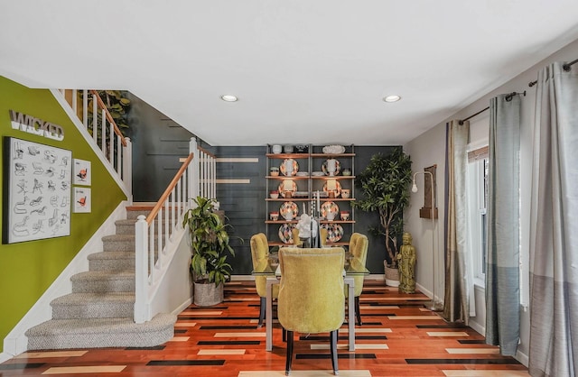 living area featuring hardwood / wood-style floors