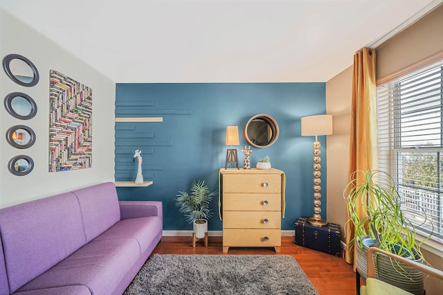 living room featuring hardwood / wood-style floors