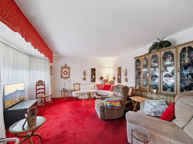 living room featuring carpet floors