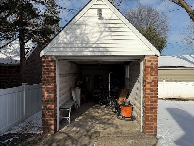 view of garage