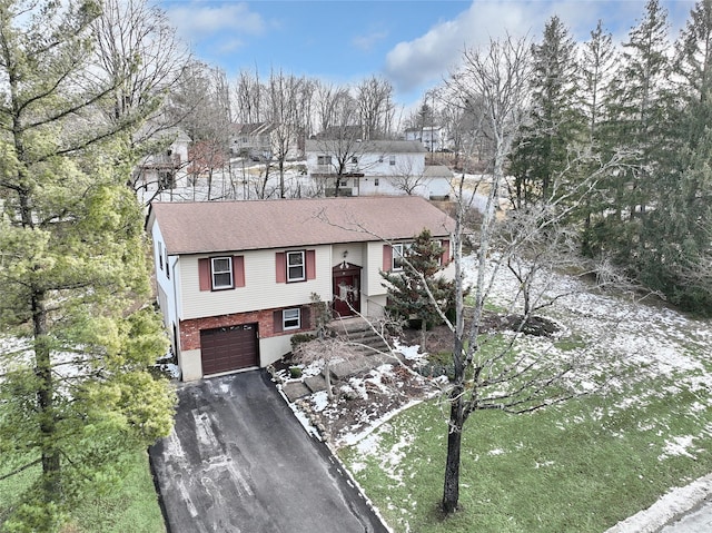 split foyer home with a garage