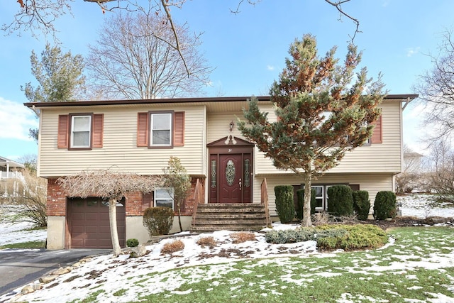 raised ranch with a garage