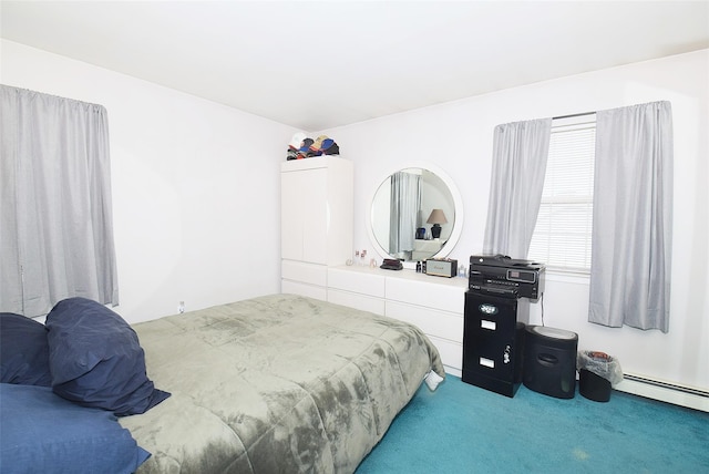101 Bishop Rd, West Babylon, NY 11704 - bedroom with carpet flooring and a baseboard radiator
