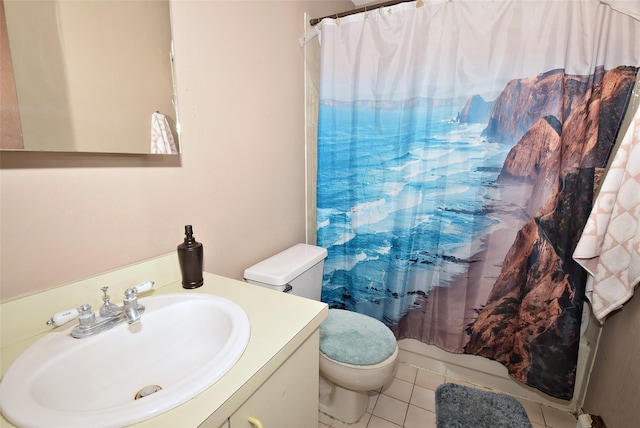 101 Bishop Rd, West Babylon, NY 11704 - full bathroom featuring tile patterned flooring, toilet, and vanity