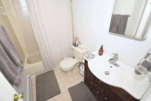 101 Bishop Rd, West Babylon, NY 11704 - full bath featuring toilet, tile patterned flooring, vanity, and shower / bath combination with curtain