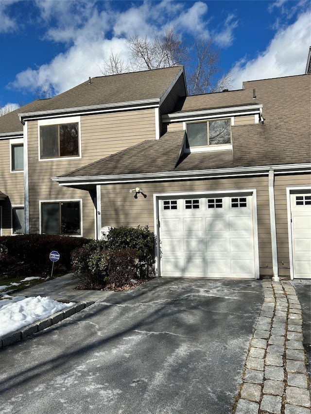 exterior space featuring a garage