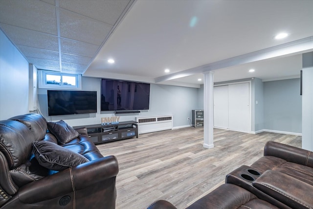 living room featuring hardwood / wood-style floors