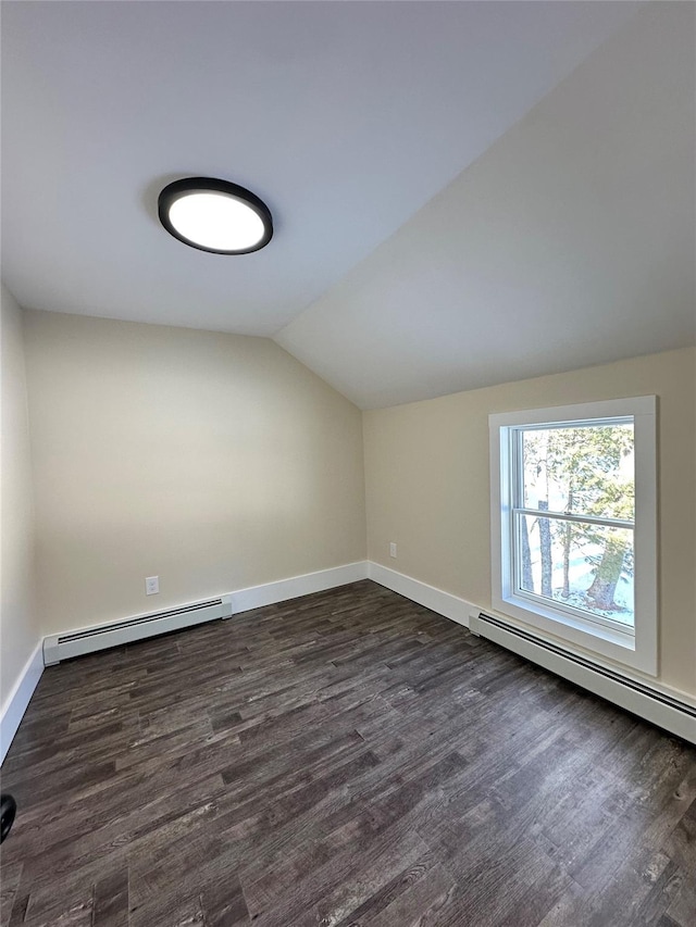 291 Clements Rd, Liberty, NY 12754 - bonus room with dark wood-type flooring, baseboards, lofted ceiling, and baseboard heating