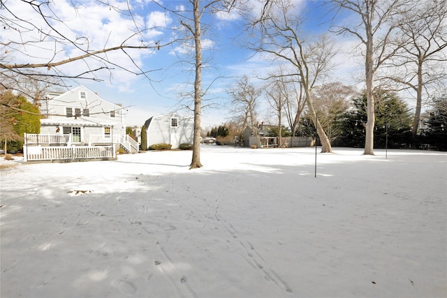 view of snowy yard