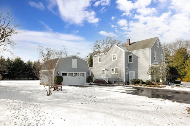 view of snow covered exterior