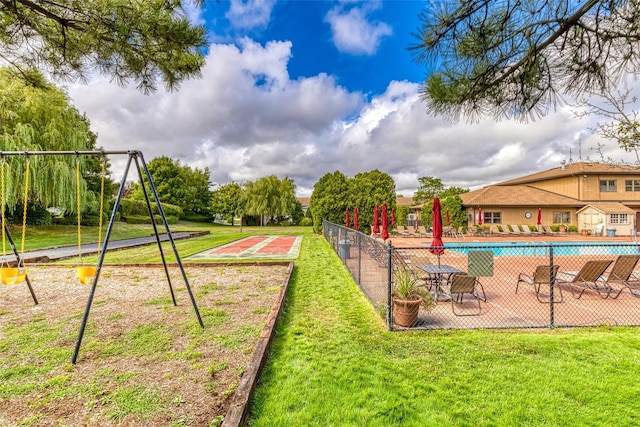 exterior space featuring a playground